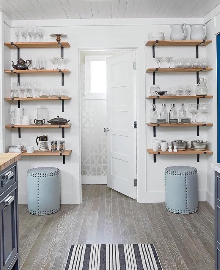 Keep Plates and Glasses Accessible on Open Shelves