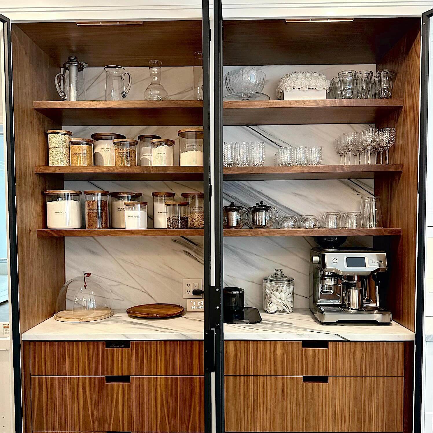 Glass Jars With Wooden Lids Organize Pantry Staples