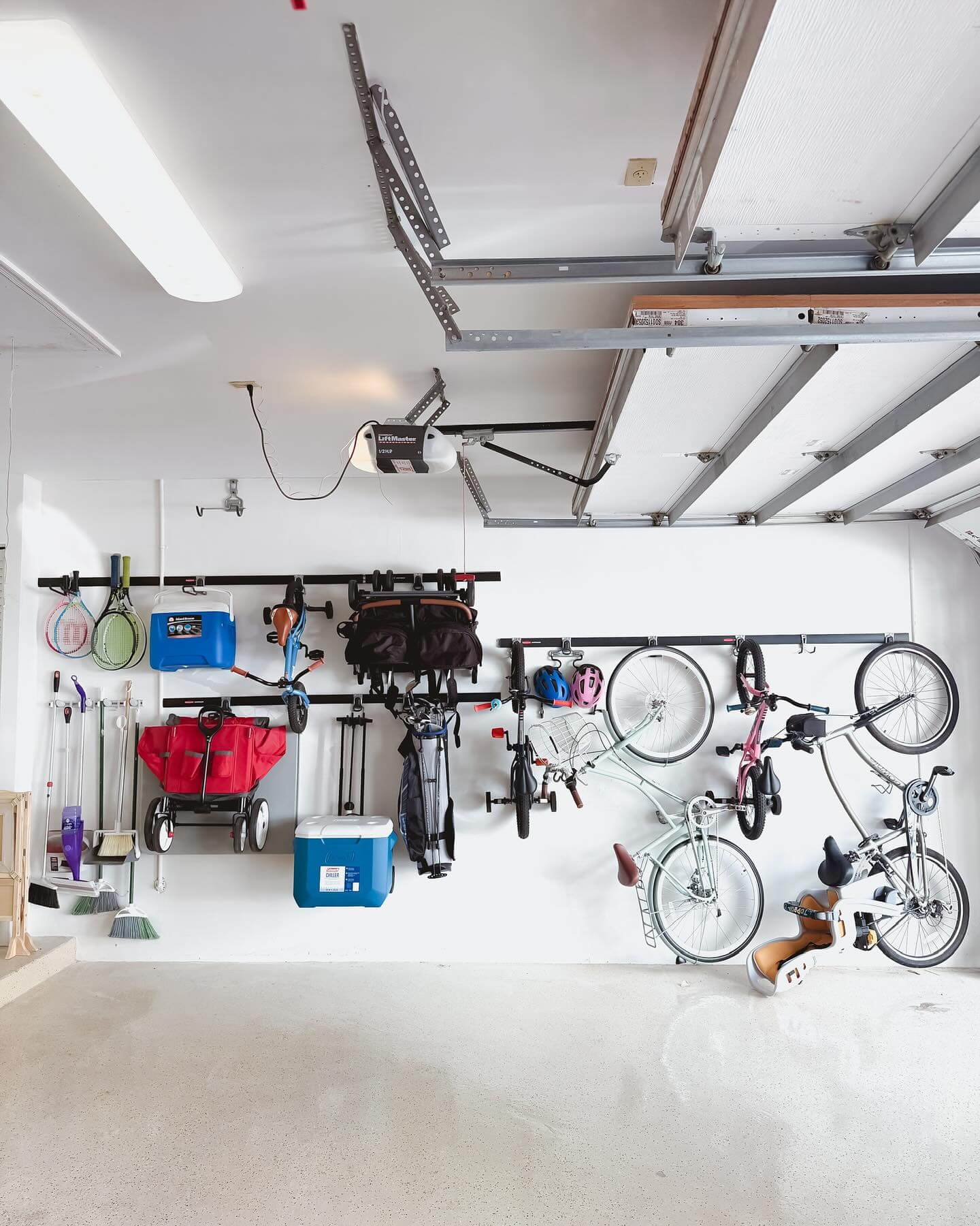 Wall-Mounted Rails for Vertical Bike Storage