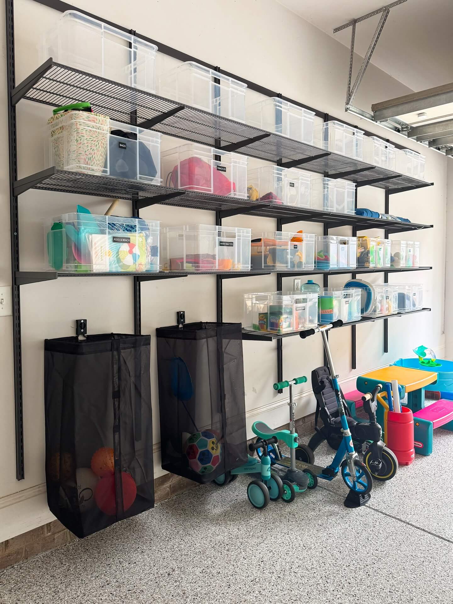 Mesh Bags Hang Low for Easy Ball and Toy Access