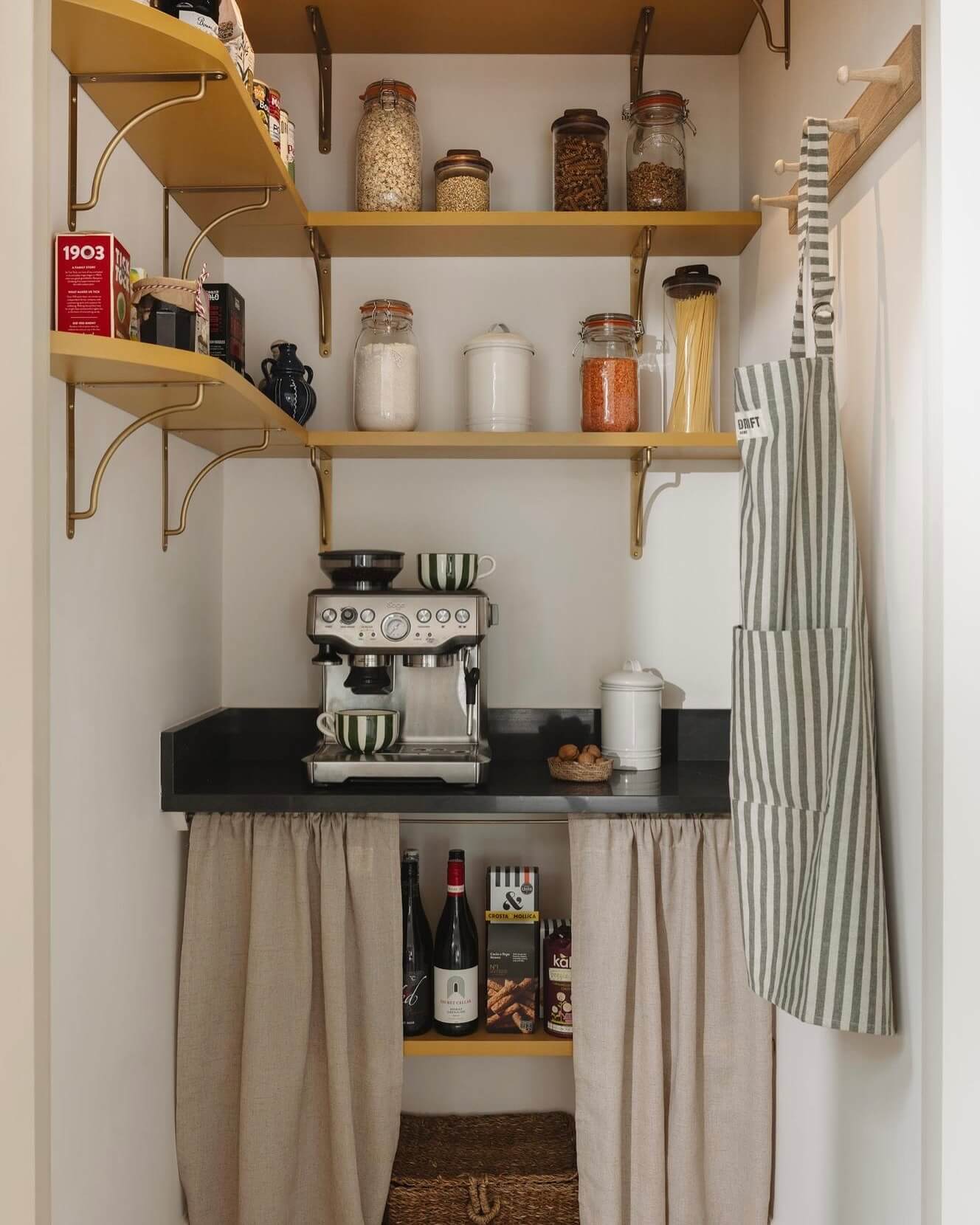Hide Lower Shelves with a Fabric Skirt