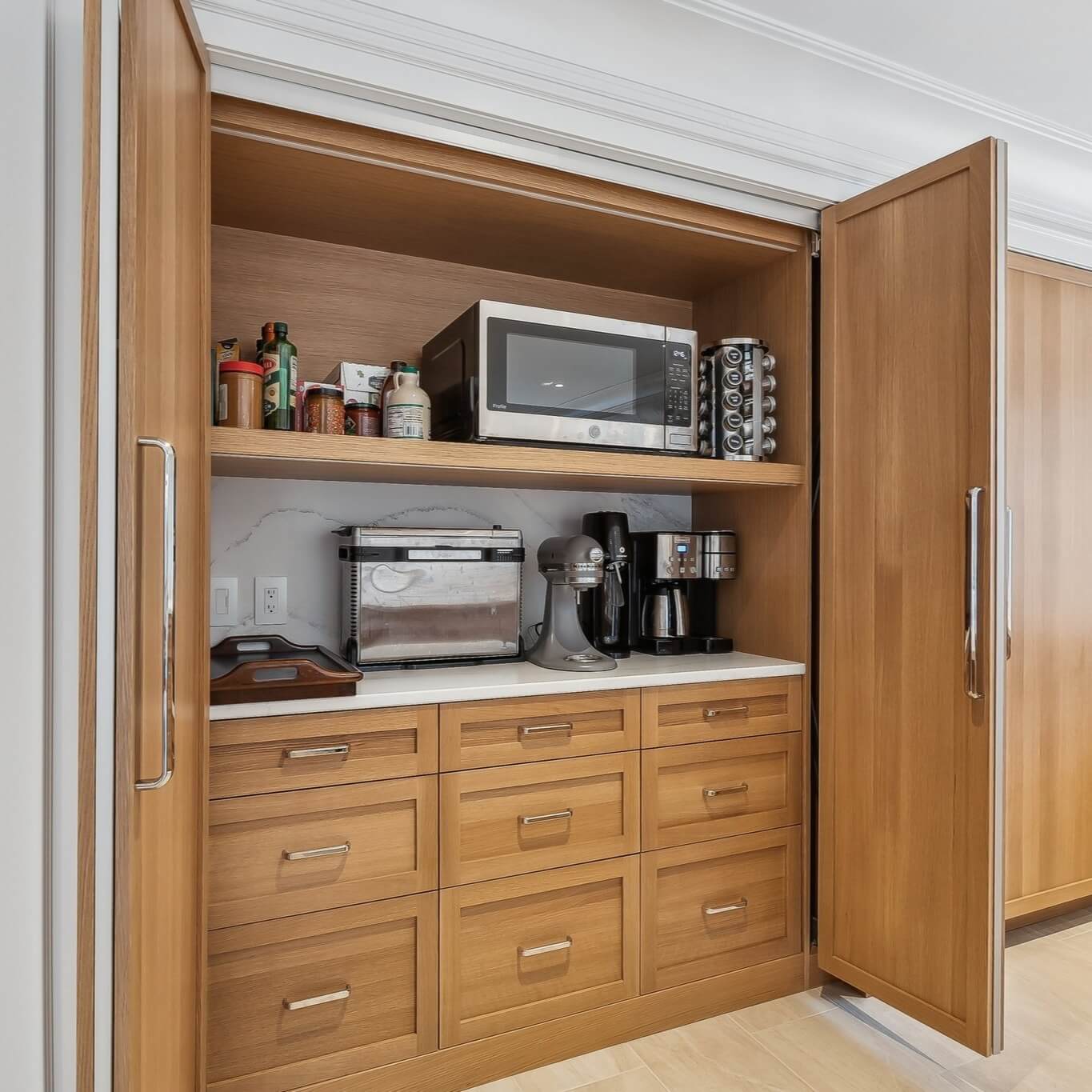 Tuck Away Essentials in Sleek Wooden Drawers