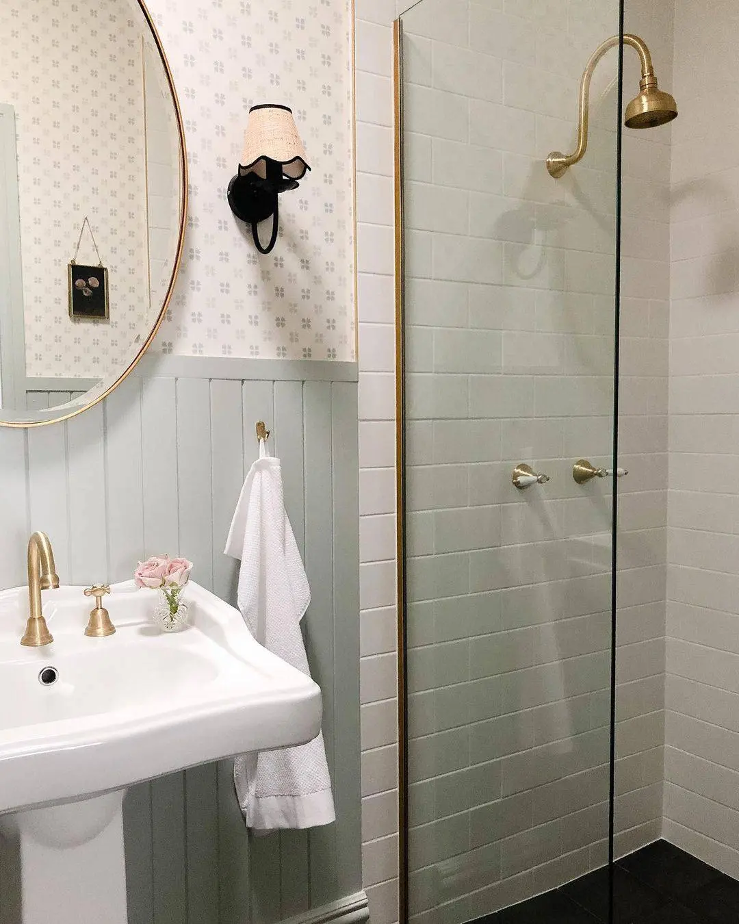 Pale Gray Subway Tile Walls for a Serene Shower