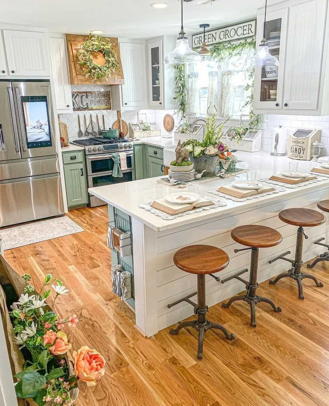 Green Kitchen Cabinets Add a Fresh, Natural Hue