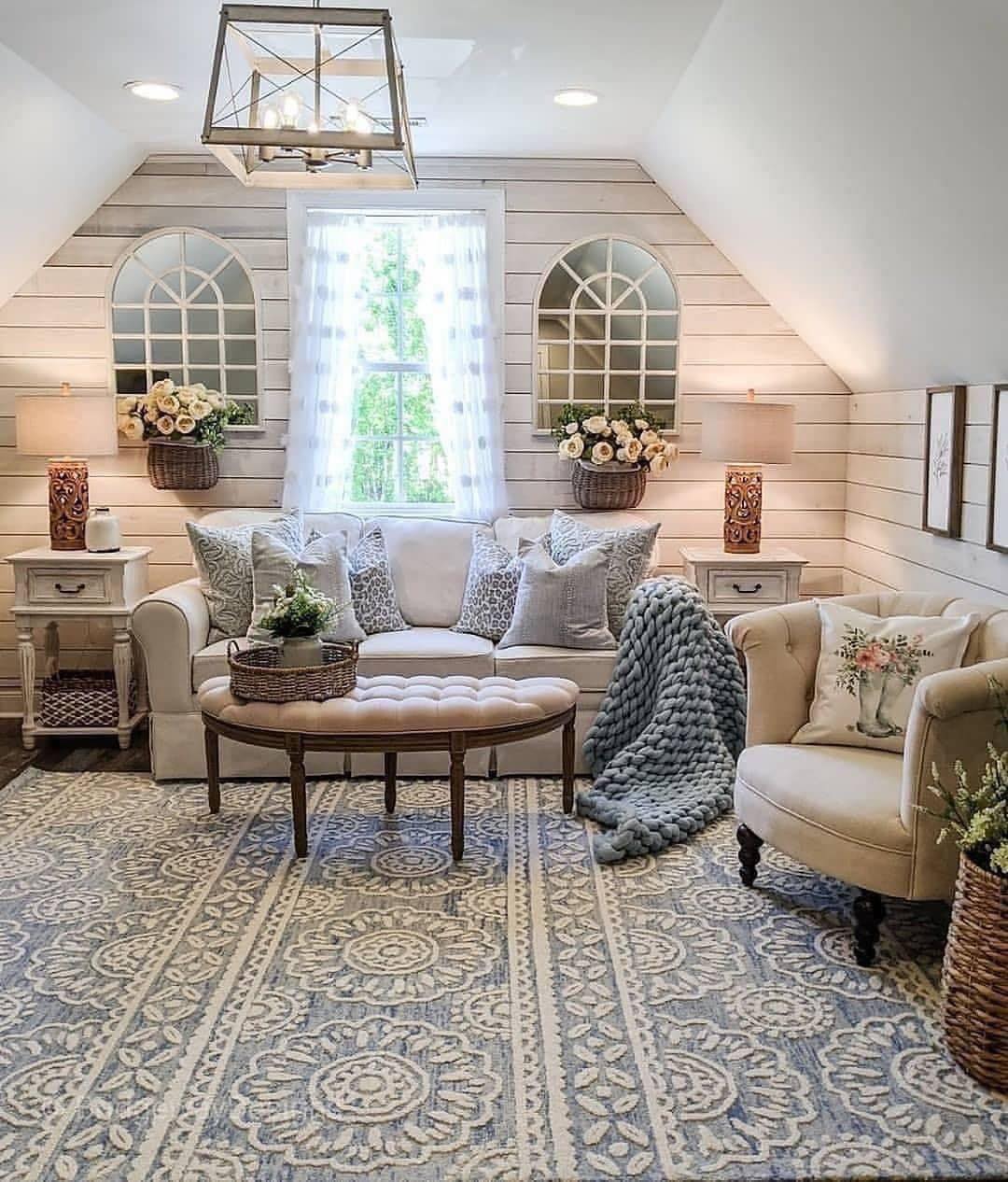 Arched Window Mirrors Create Focal Points Above Side Tables