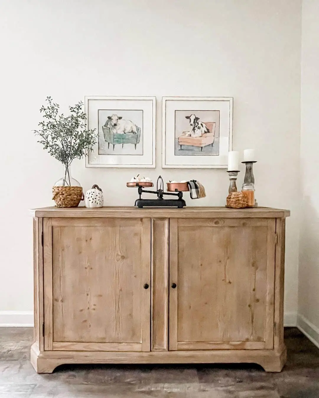Framed Cow Art Adds Whimsical Farmhouse Charm
