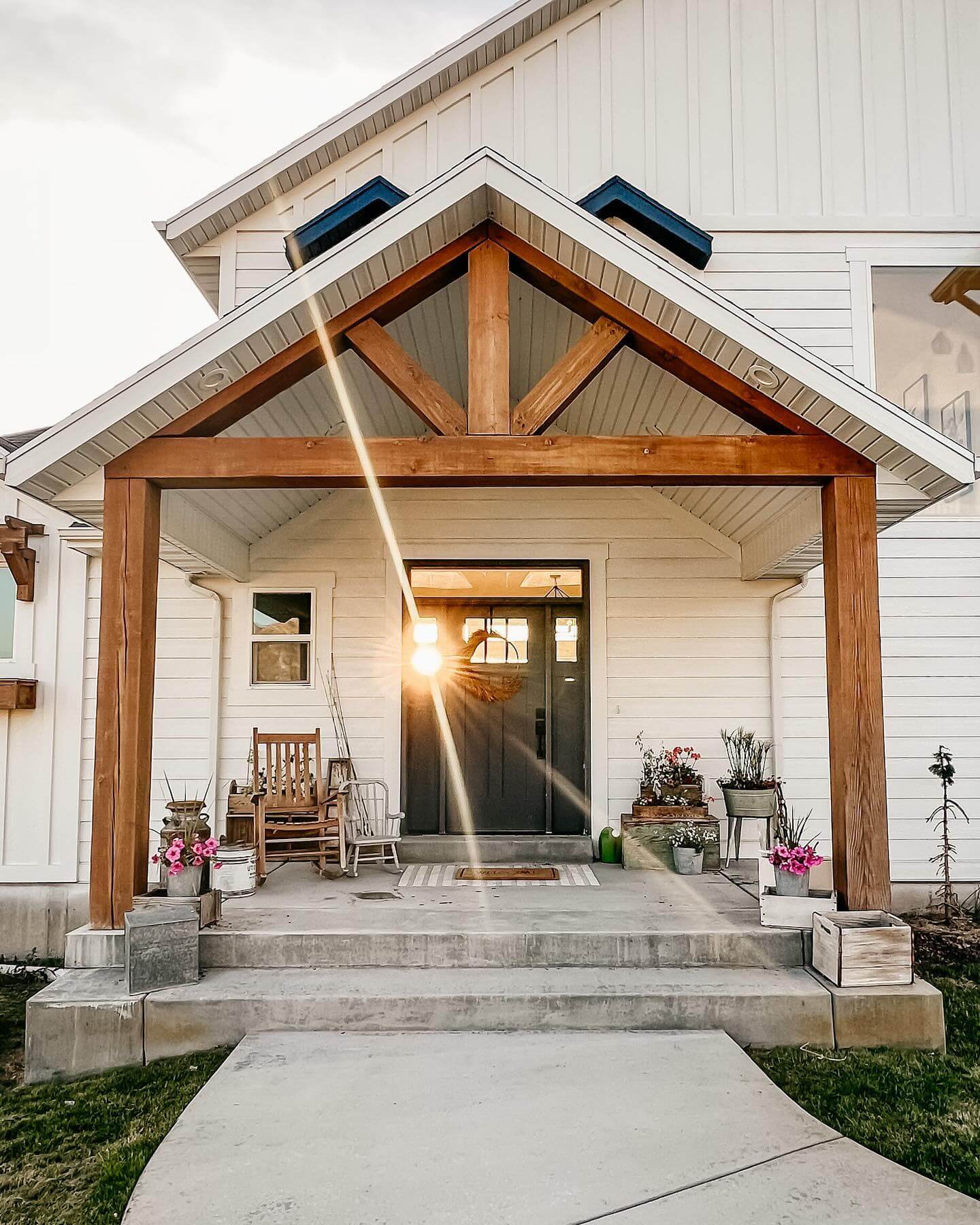 Frame Your Entryway with Exposed Wooden Beams