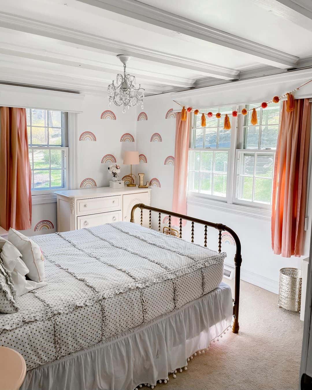 Apply Rainbow Wall Decals to White Walls for Whimsy