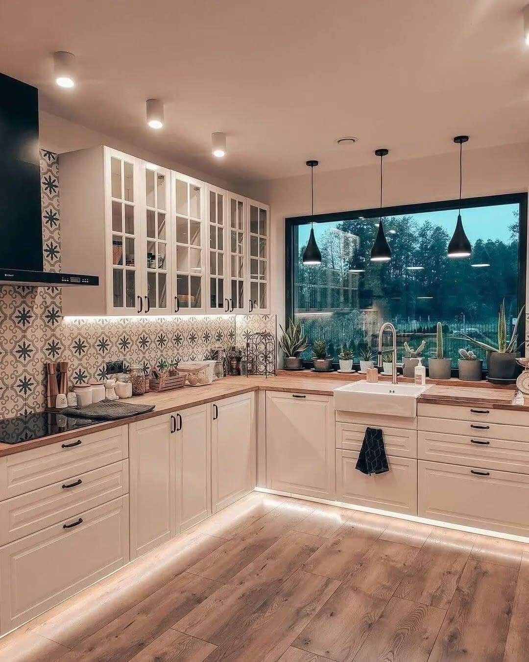 Warm LED Strip Lighting Under Cabinets