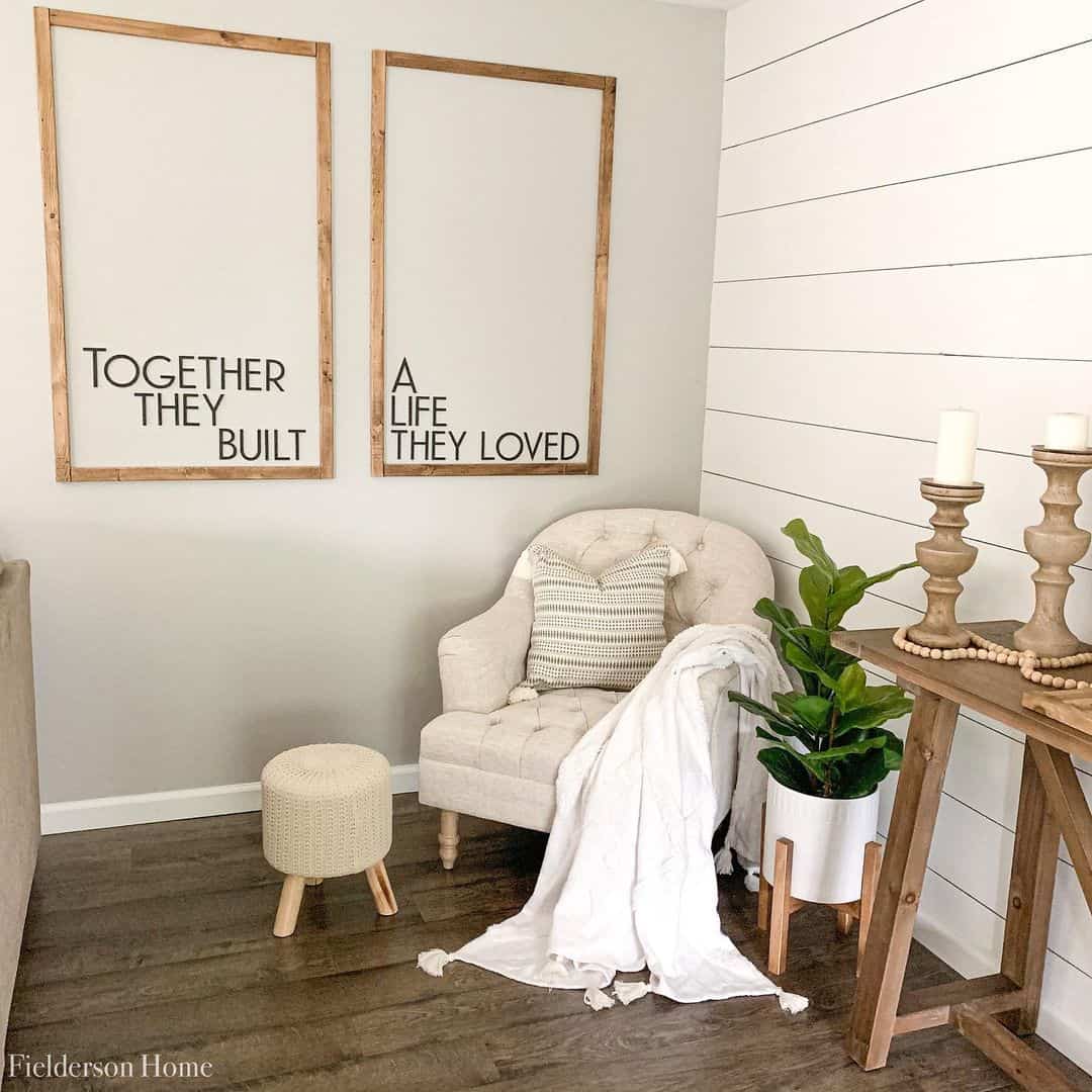 Two Large Wooden Frames Displaying Meaningful Quotes