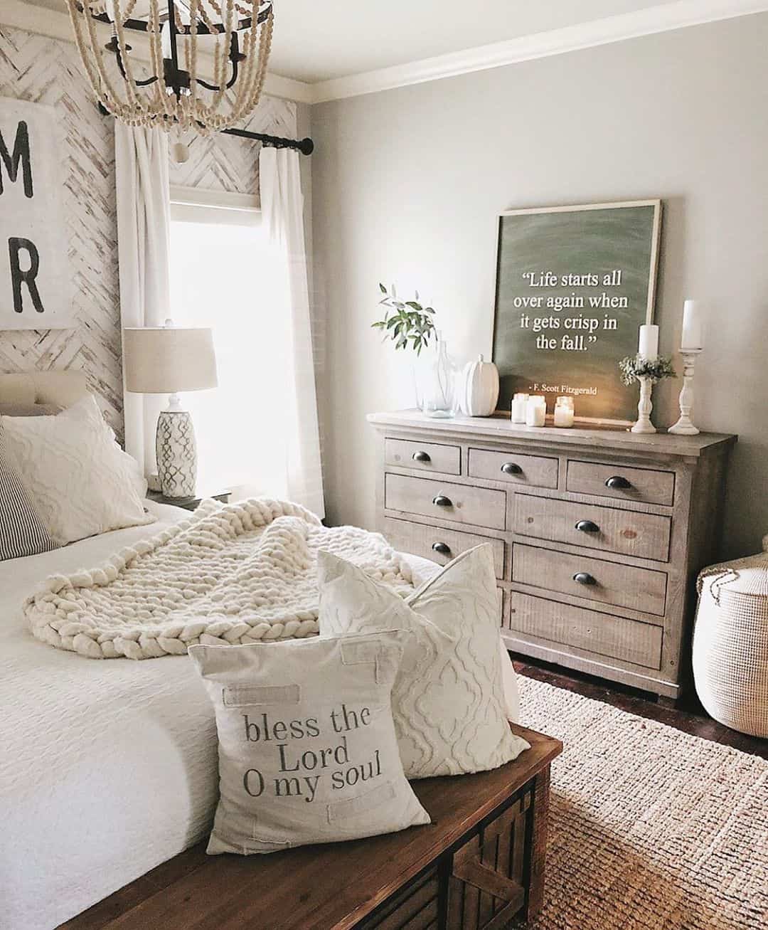 Anchor a Dresser Display with a Framed Fall Quote Sign
