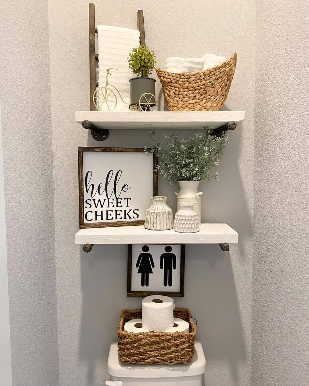 Playful Bathroom Signage with Gender Icons