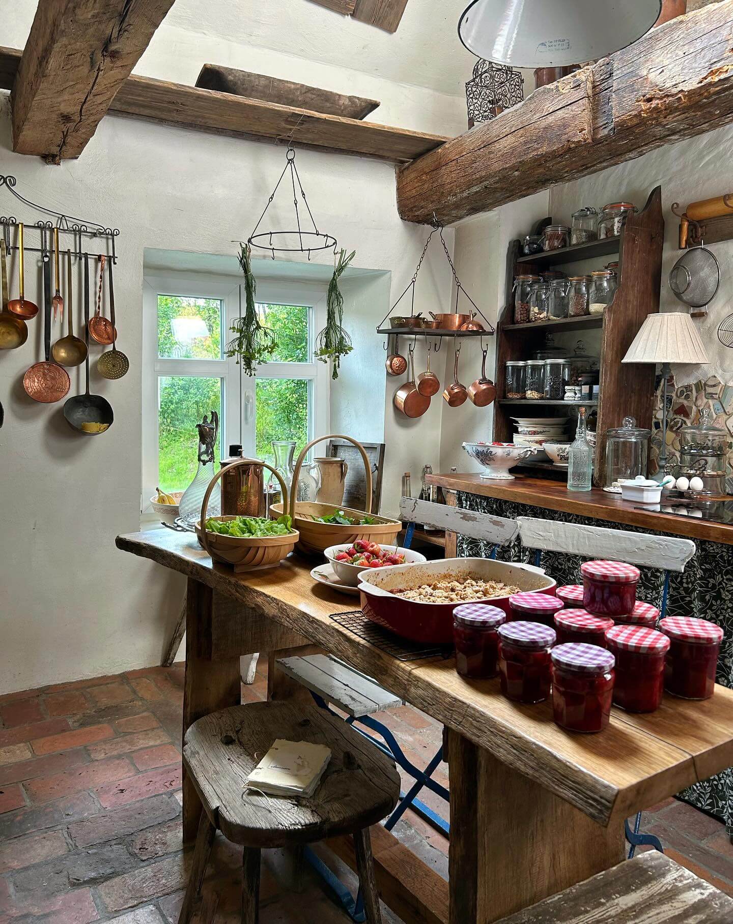Dried Herbs Hanging Above the Window