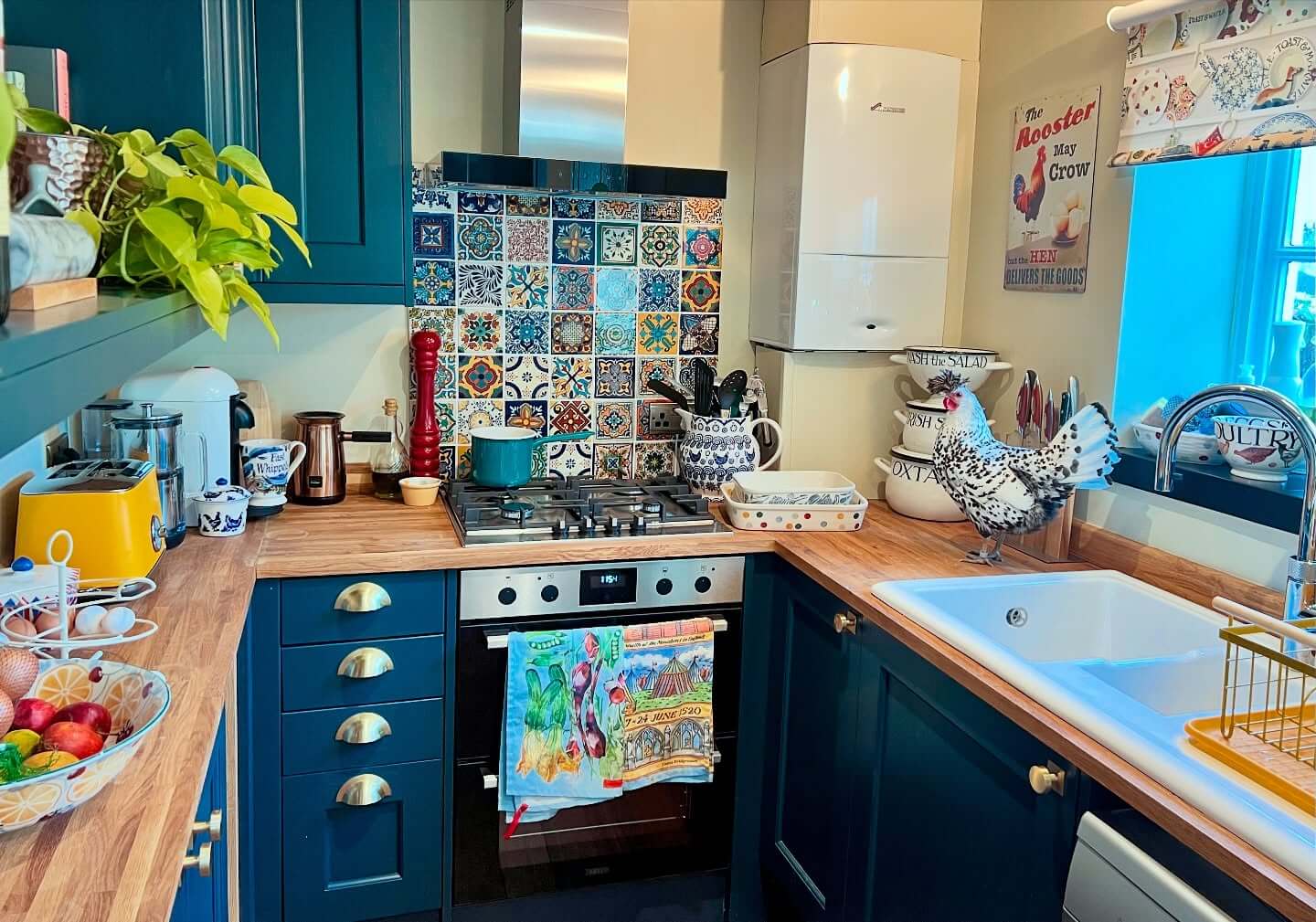 Colorful Geometric Tile Backsplash