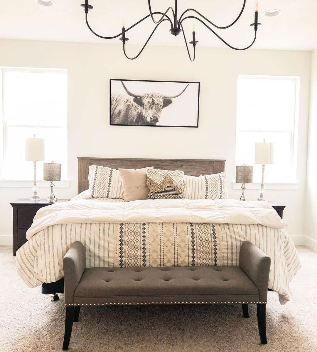 Ground Your Bed with a Tufted Bench and Nailhead Trim