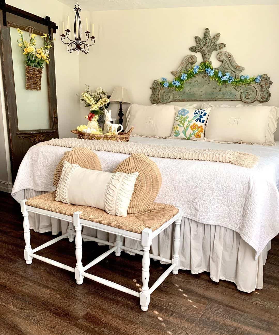 Woven Bench With Turned Legs Adds Natural Texture