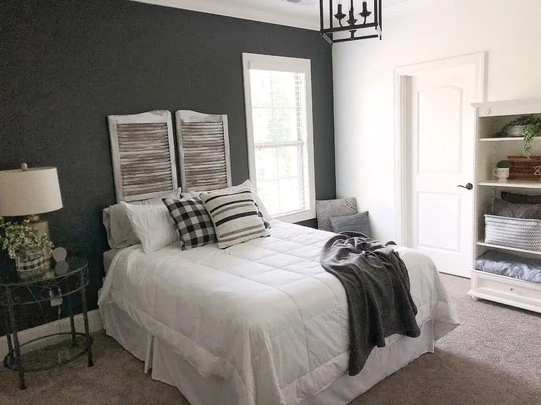 Rustic Shutters as a Unique Headboard Idea