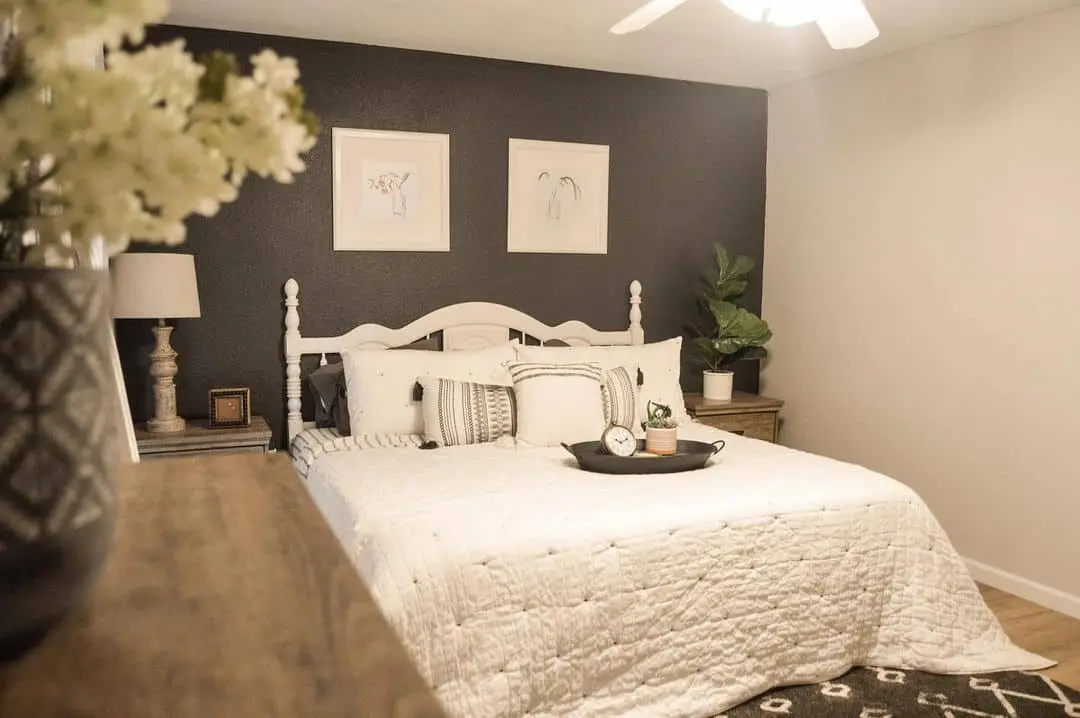 Highlight Minimalist Art on a Dark Accent Wall