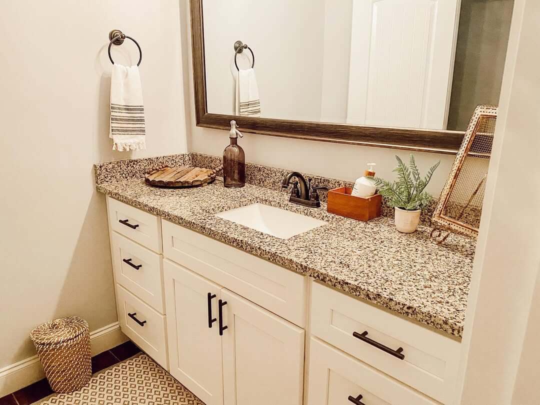 Wooden Tray Holds Guest Soap and Lotion