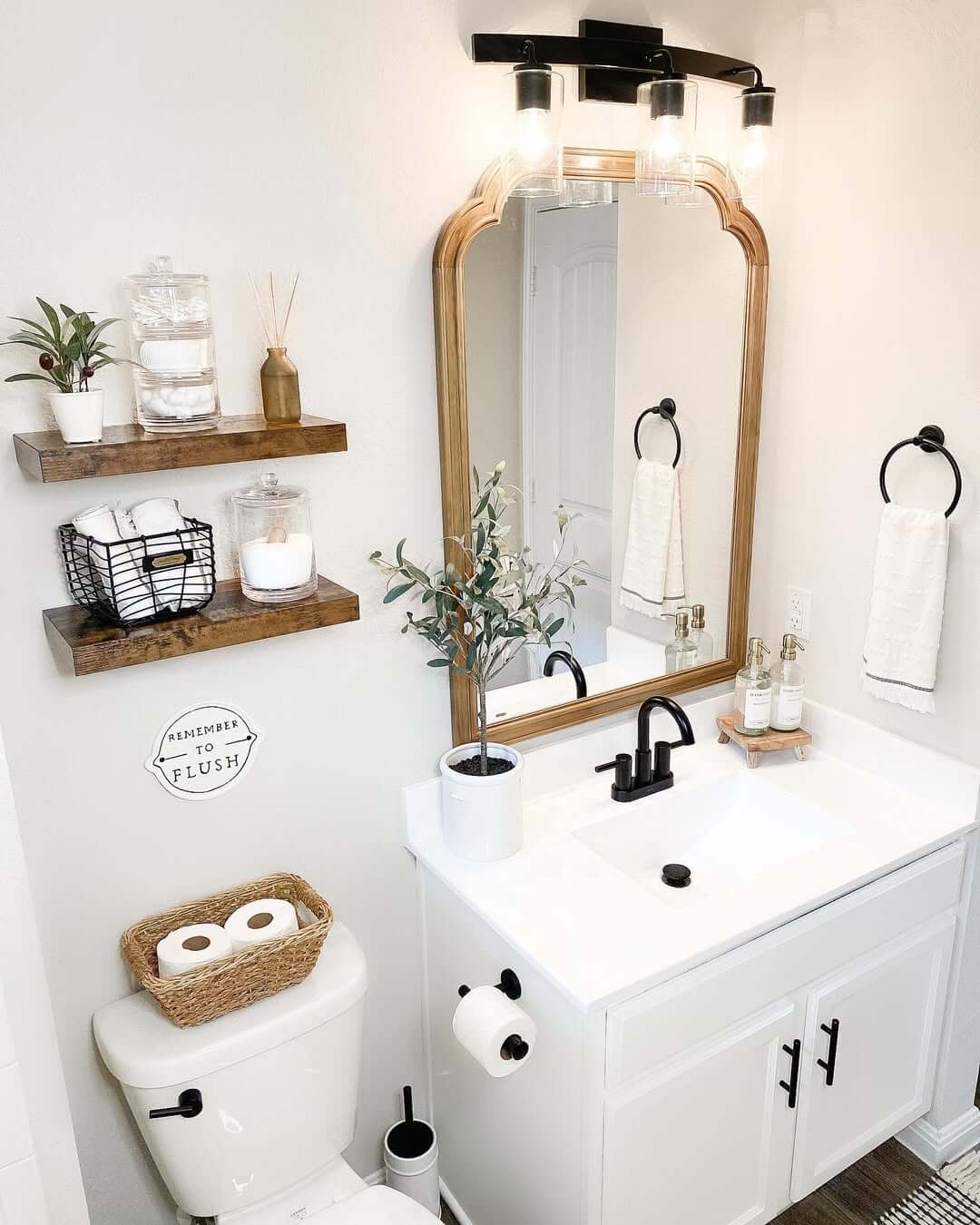 Rustic Wood Shelves Display Guest Essentials