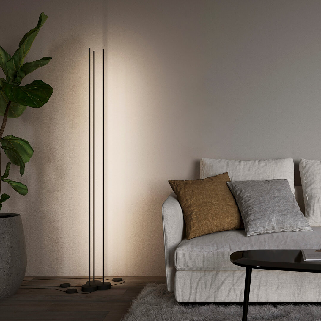 Minimalist Vertical Floor Lamp Creates a Subtle Glow