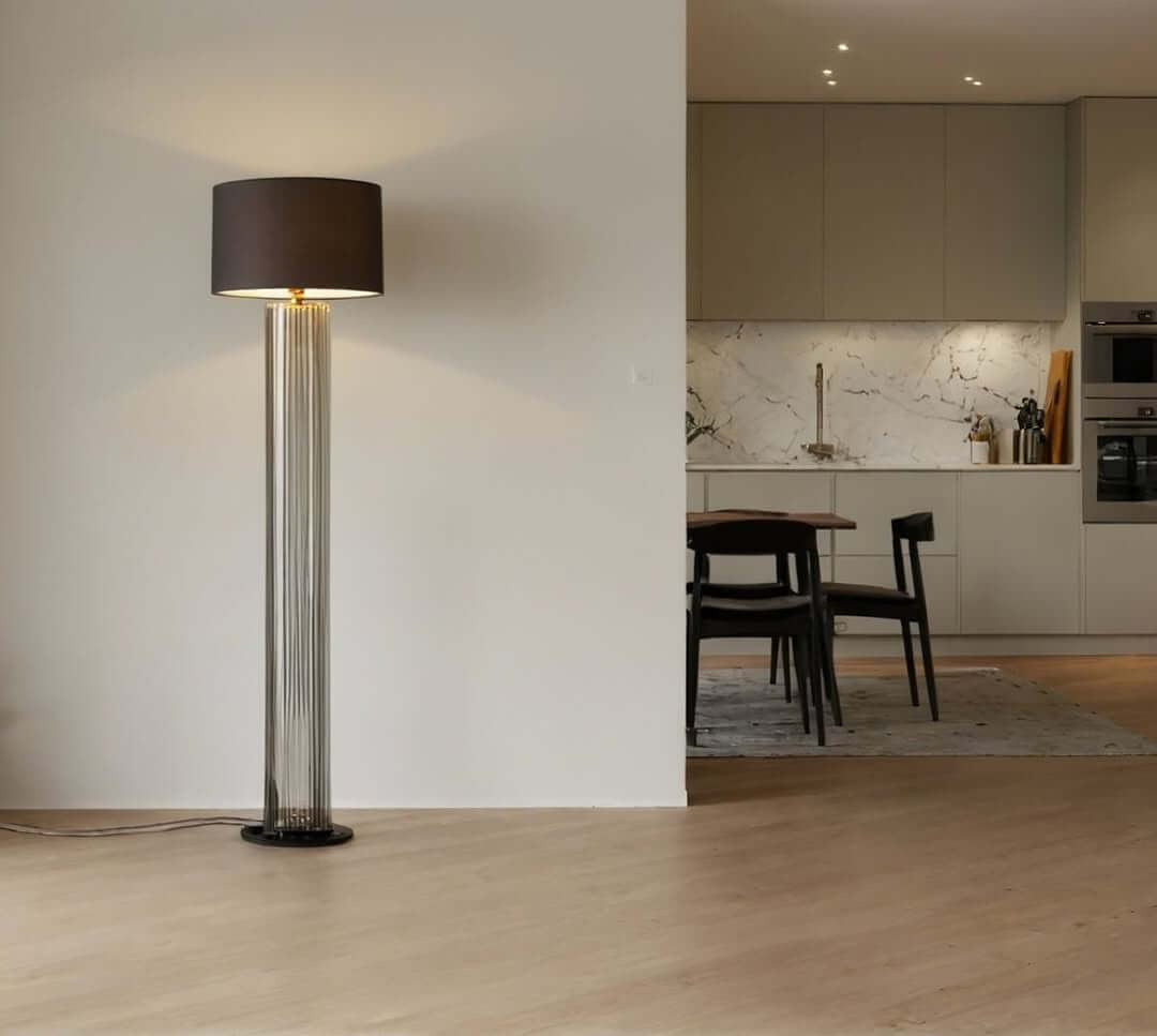 Fluted Glass Floor Lamp Adds Architectural Interest
