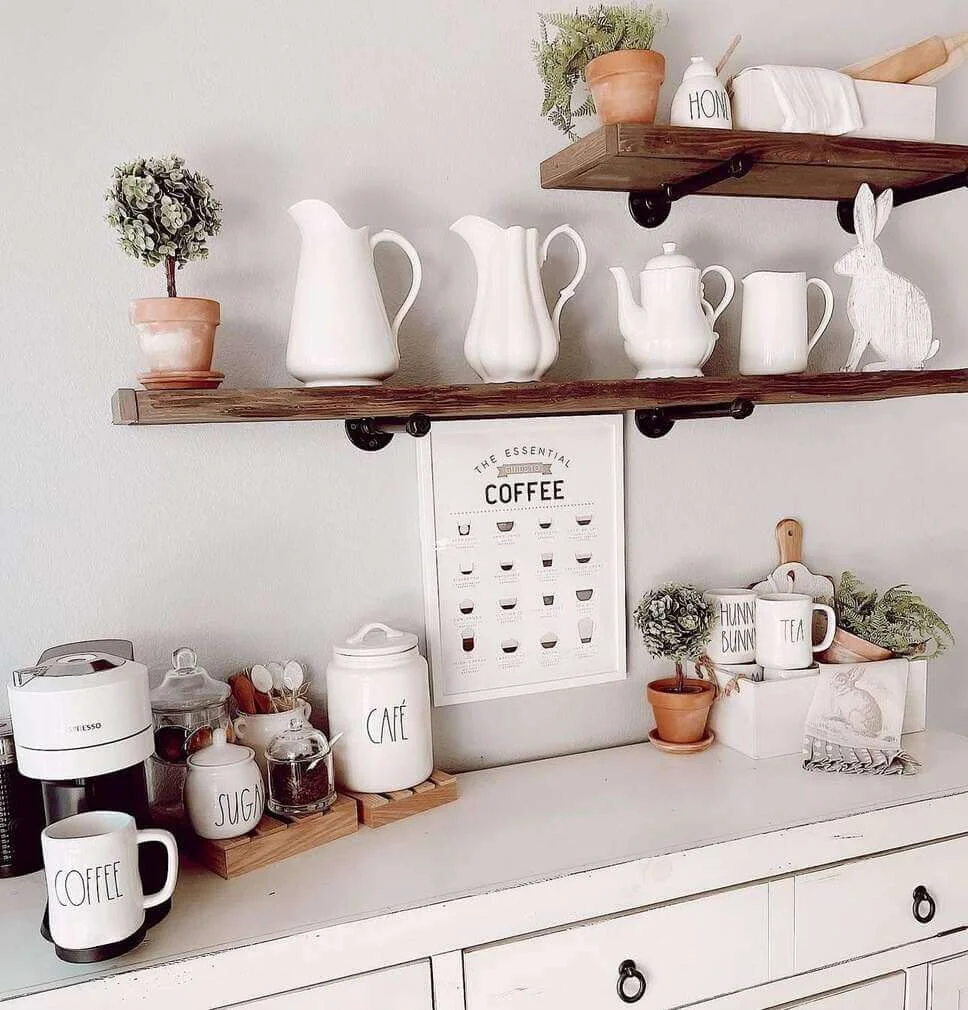 White Ceramic Canisters Labelled for Cafe Essentials