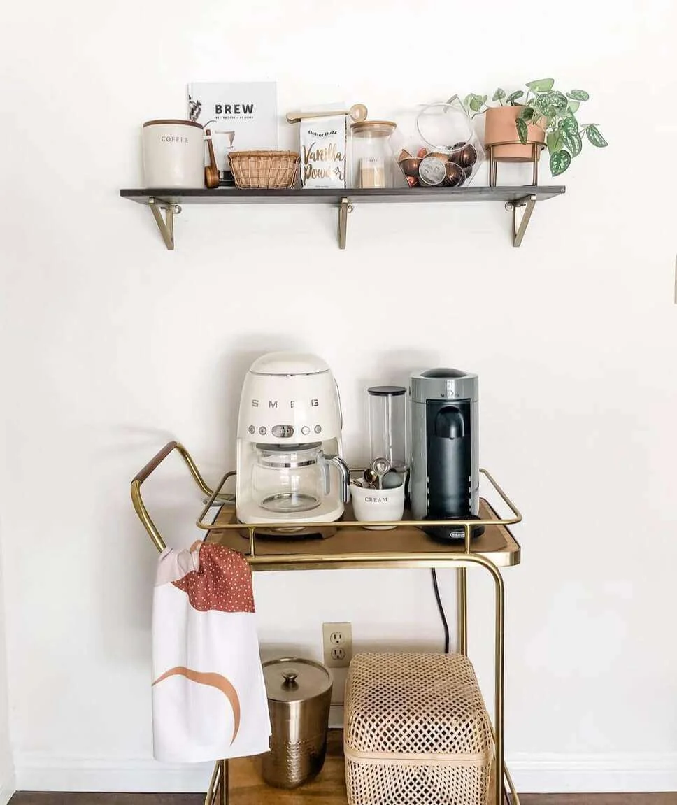 Clear Glass Bowl Displays Coffee Pods on a Shelf