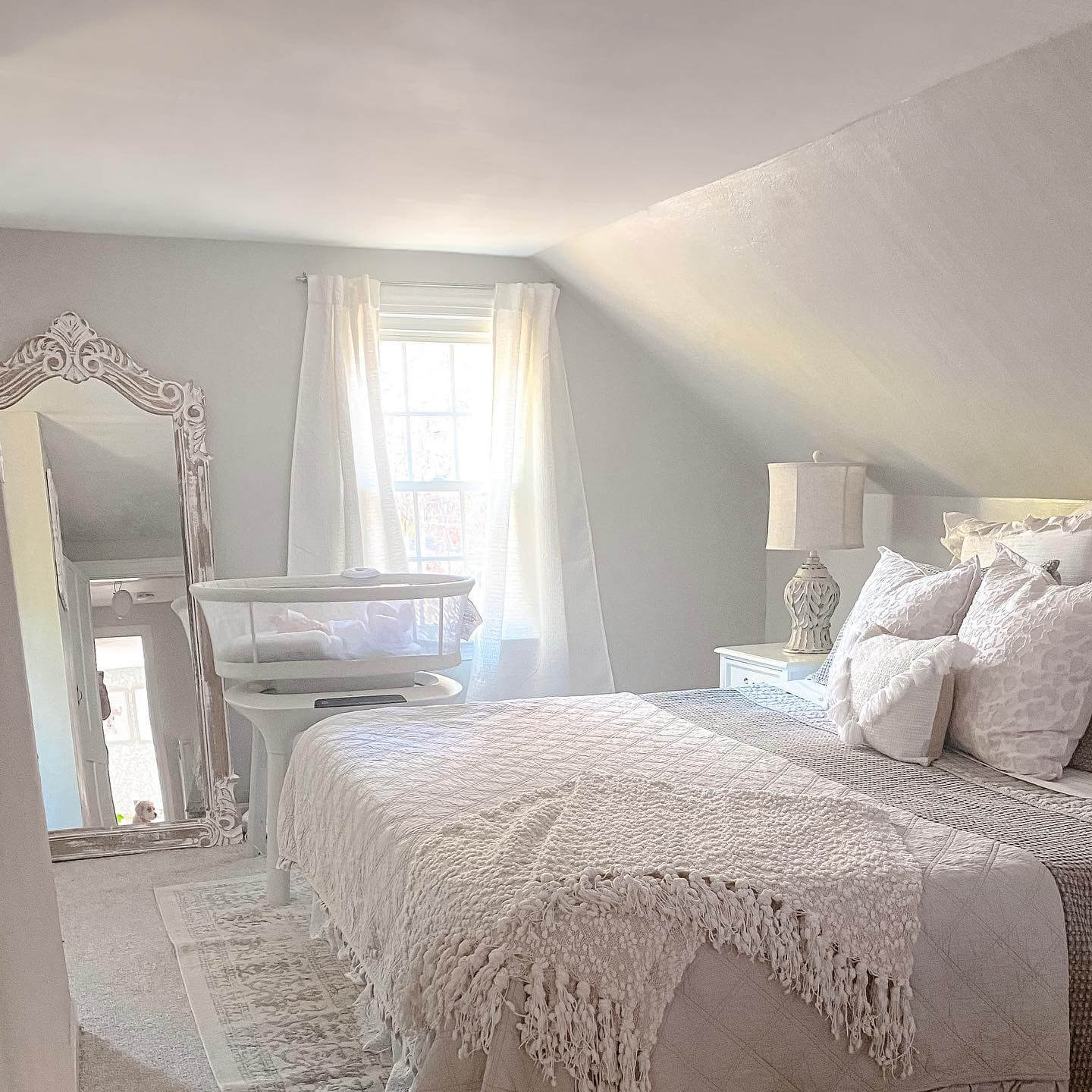 Distressed Wood Frame Mirror Adds Vintage Charm
