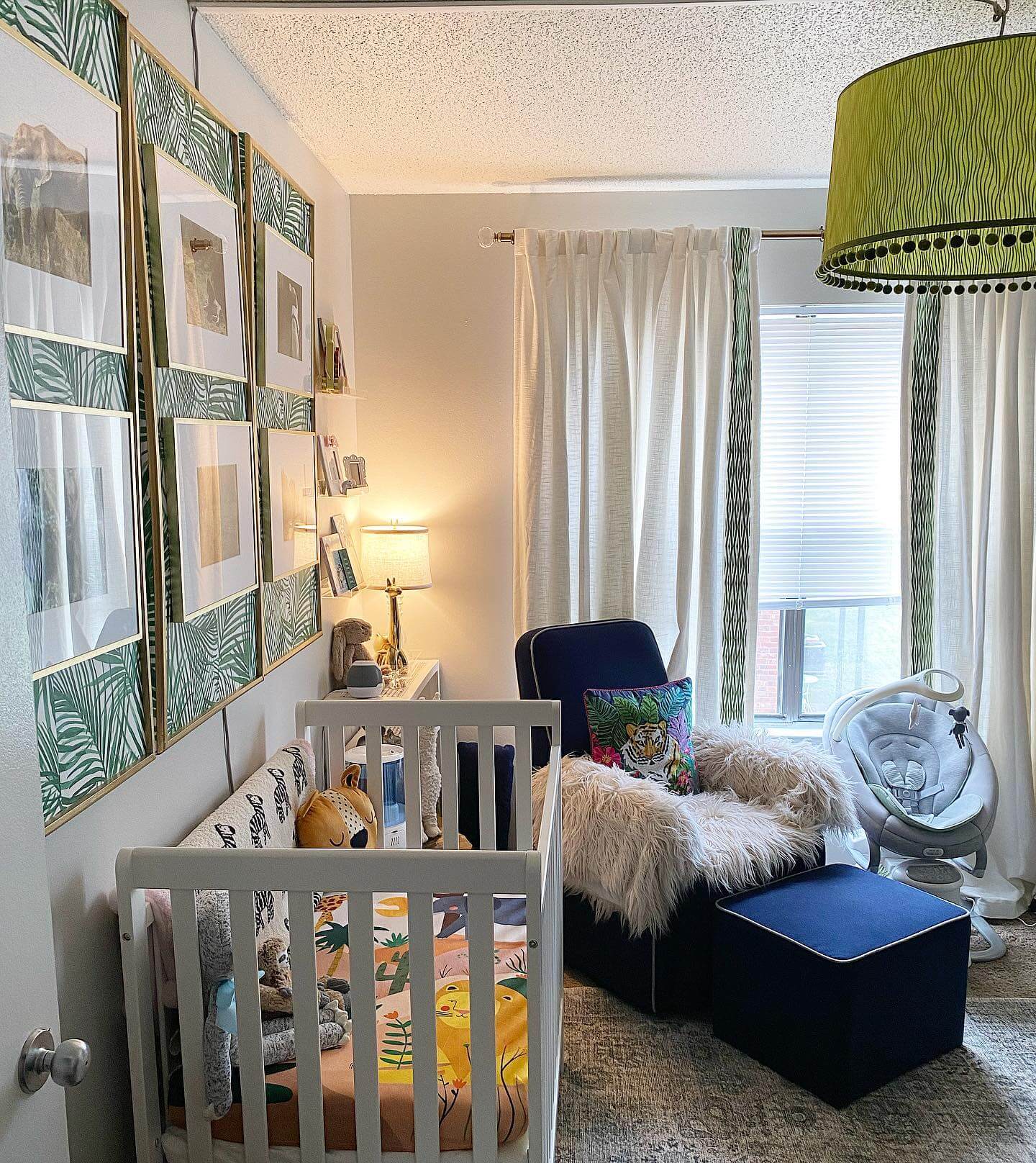 Layer Palm Leaf Wallpaper with Framed Art for Depth