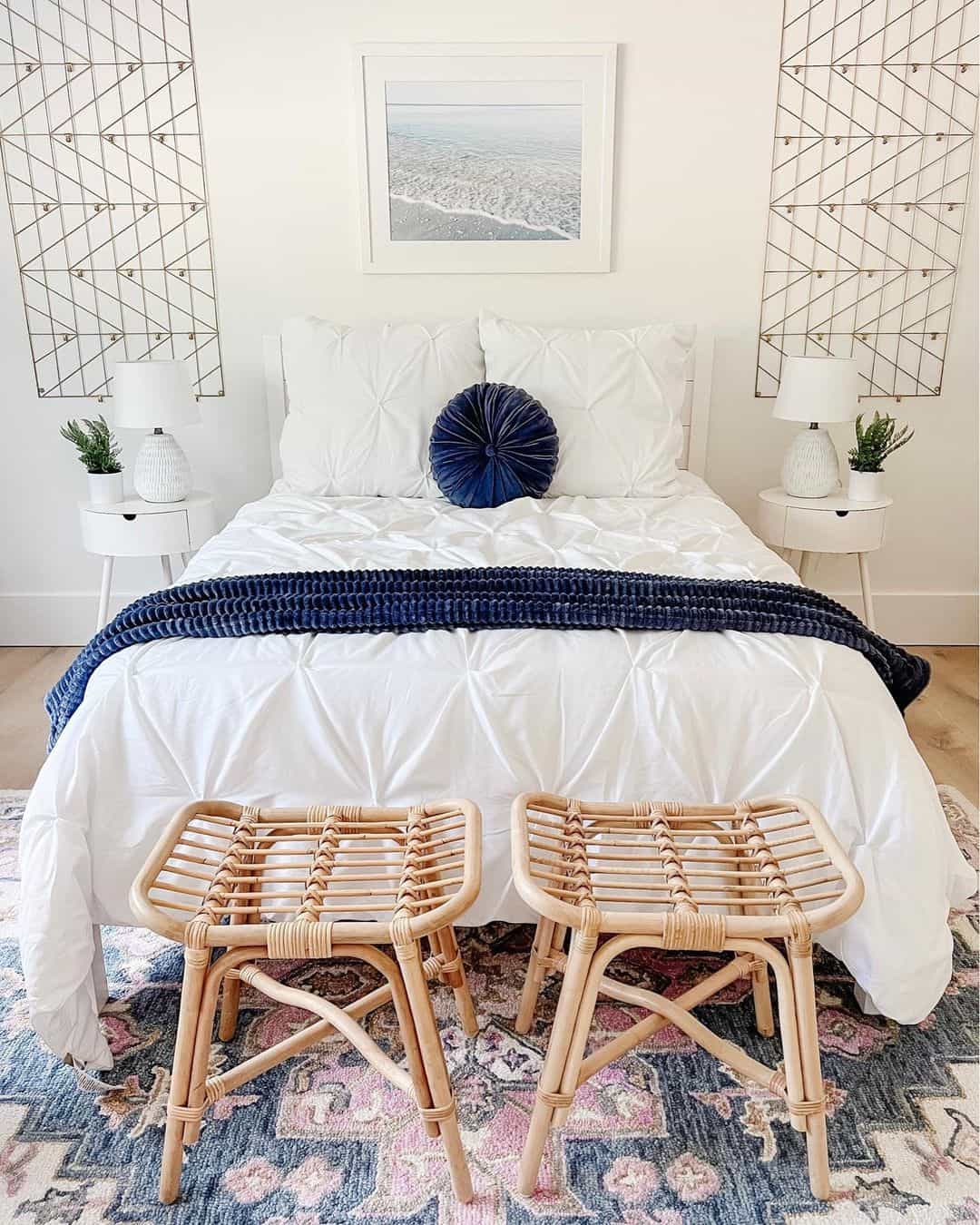 Place Rattan Stools at the Foot of Your Bed