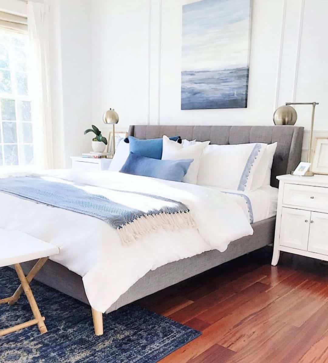 Textured Blue and White Throw Adds Coastal Layering