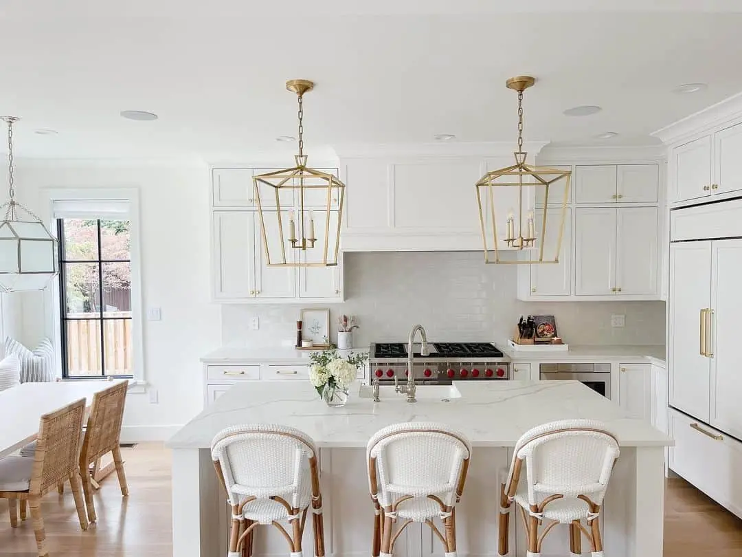 Gold Geometric Lanterns Frame the Island