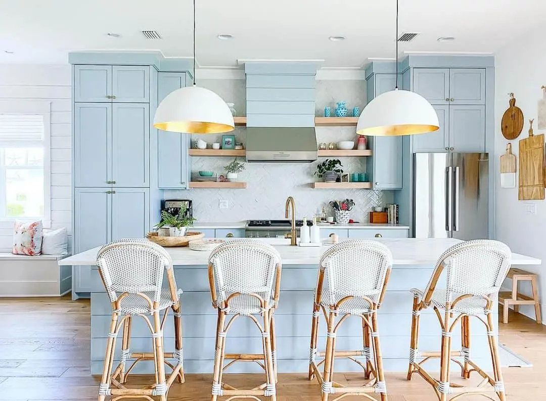 Soothing Blue Cabinets for a Coastal Vibe