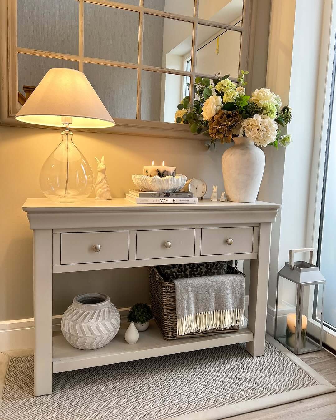 Ground a Lower Shelf with a Textured Geometric Vase