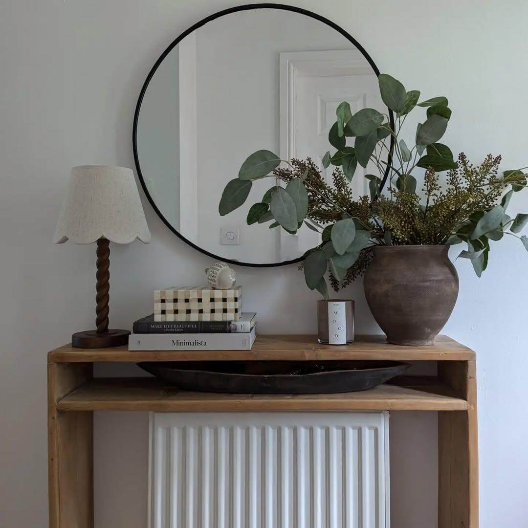 Textured Vase and Greenery Create a Natural Focal Point