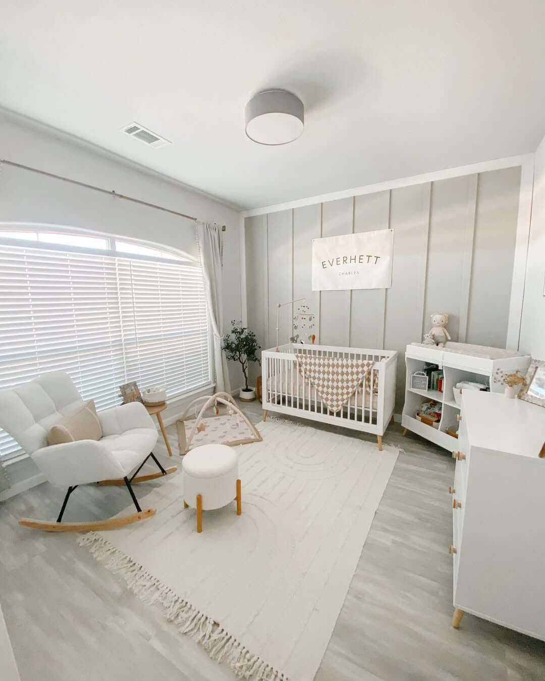 Vertical Wall Paneling Creates a Subtle, Serene Backdrop