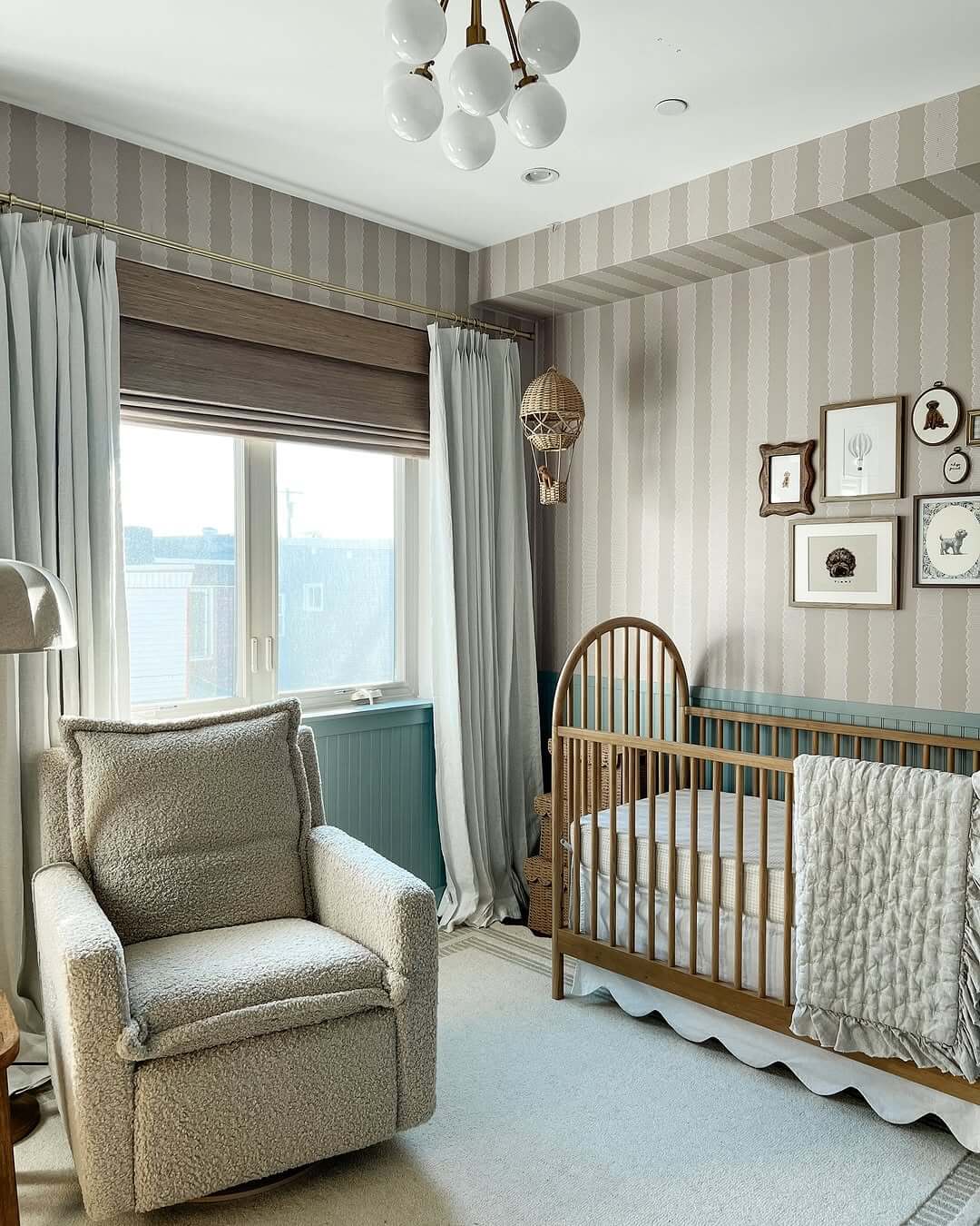 Woven Hot Air Balloon Adds Whimsical Touch to Nursery Wall