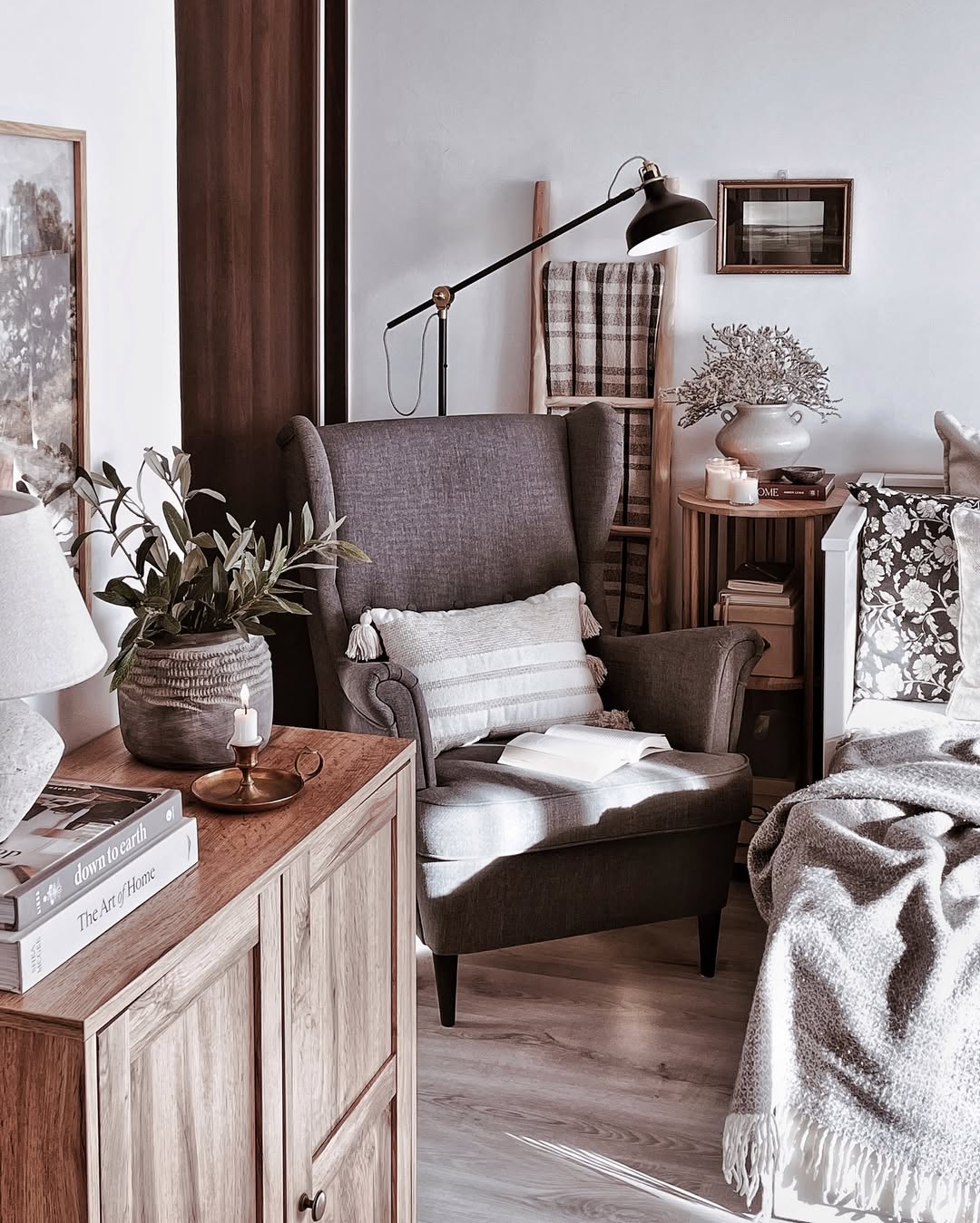 Wingback Chair Creates a Cozy Reading Haven