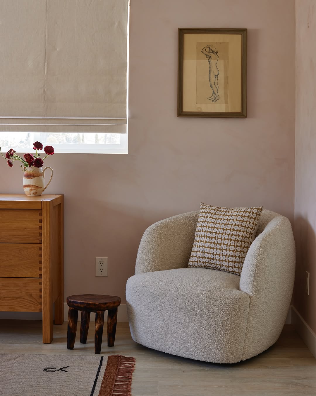 Rounded Boucle Chair for an Instant Cozy Nook
