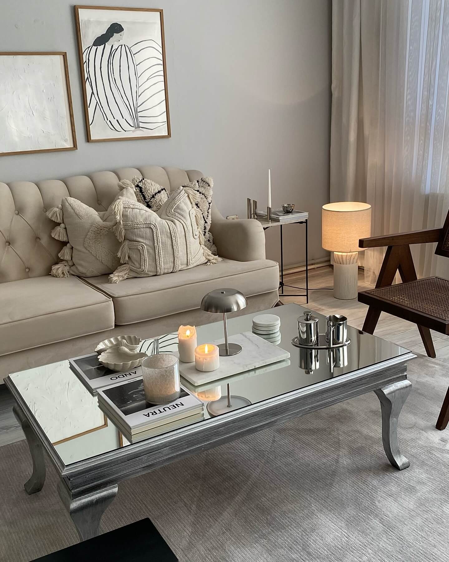 Amplify Light and Depth on a Mirrored Coffee Table