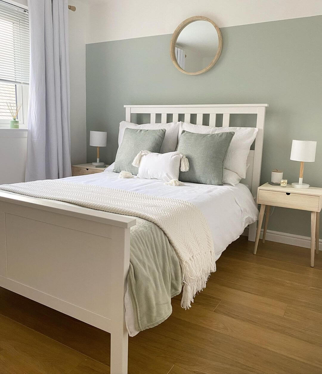 Two-Tone Walls Create a Cozy, Serene Guest Bedroom