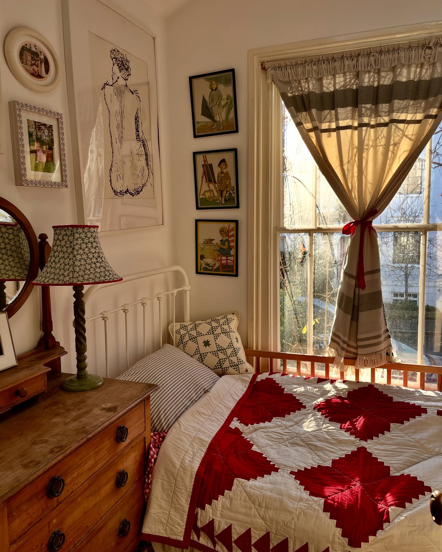 Patchwork Quilt Adds Cozy Charm to a Modern Guest Bed