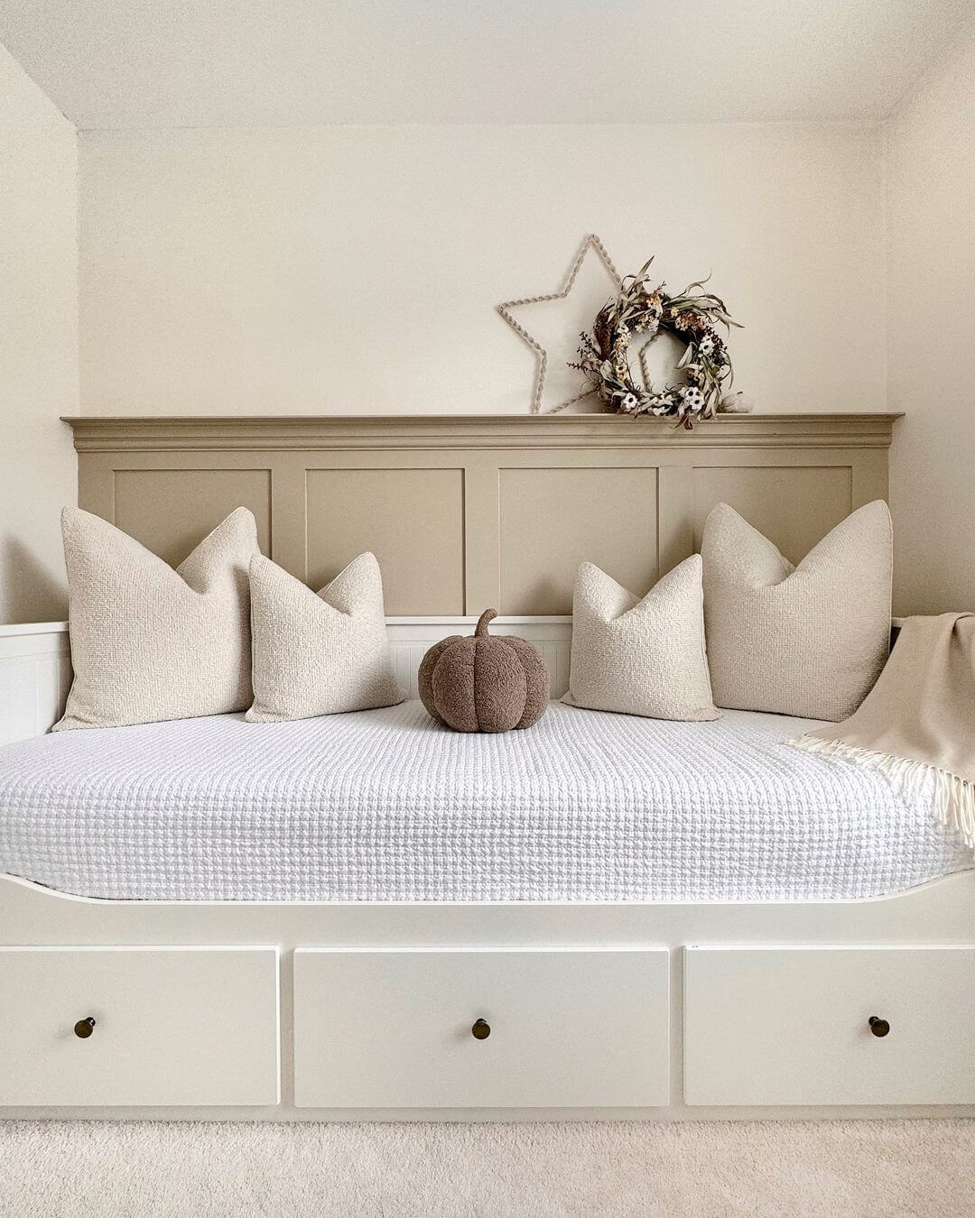Daybed With Drawer Storage Features Round Knob Hardware