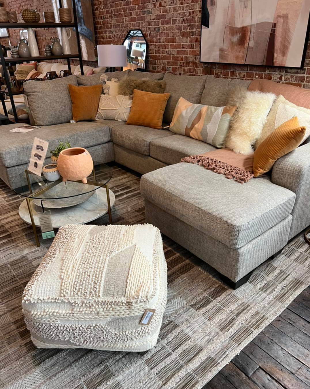 Textured Pouf Adds a Layer of Cozy Comfort to Your Seating Area