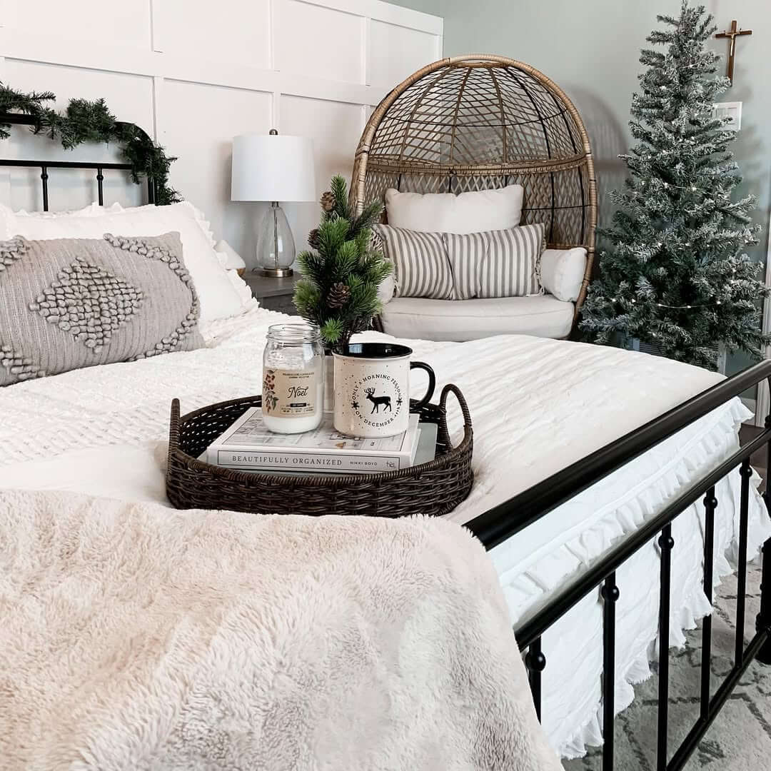 Style a Woven Tray for Holiday Mornings