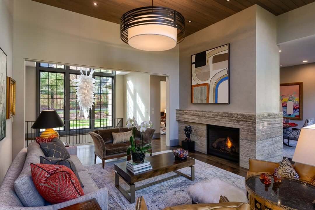 Stacked Stone Mantel Adds Natural Texture