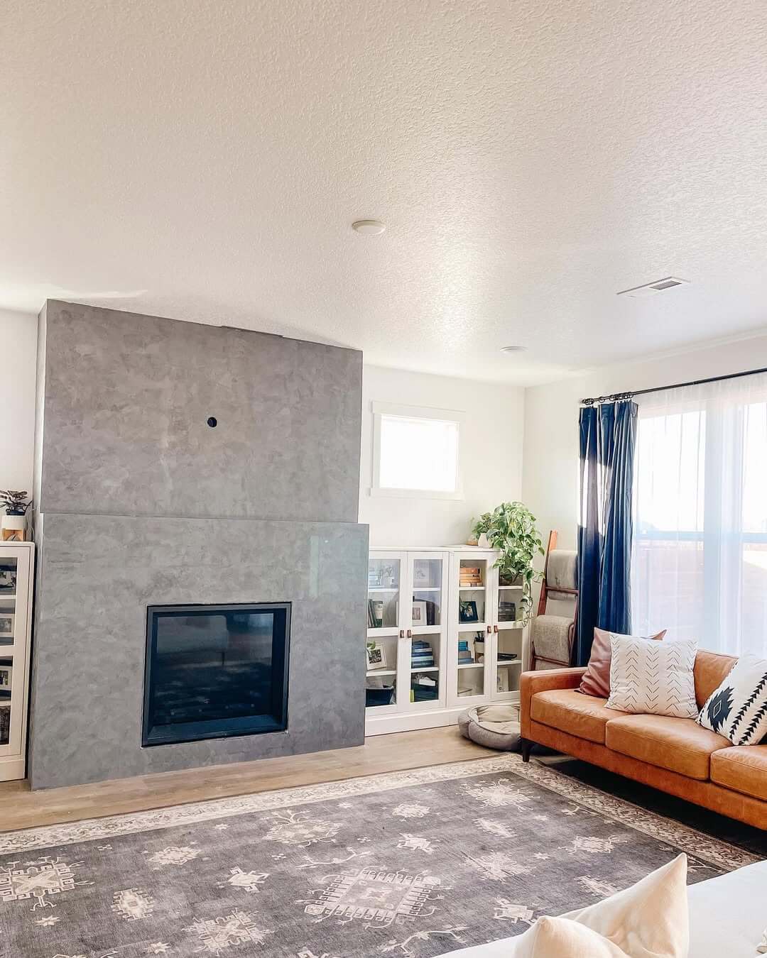 Monolithic Concrete Fireplace Creates a Bold Statement