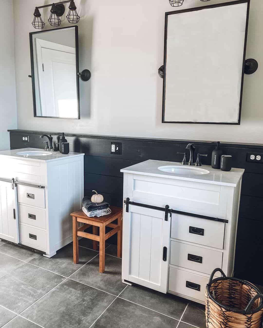 Barn Door Vanity Cabinets for Rustic Charm
