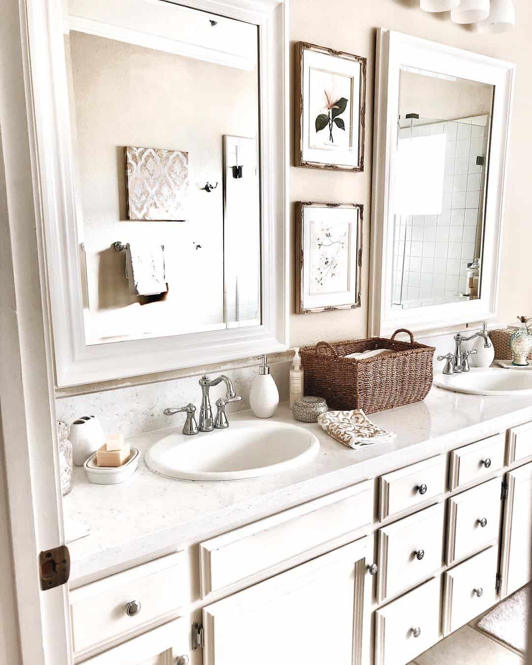 Botanical Art Above the Vanity